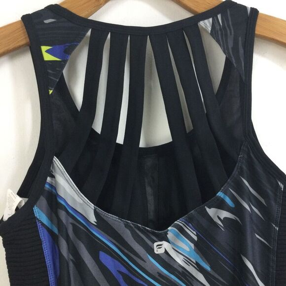 Fabletics Black Multicolor Strappy Back Built In Bra Stretch Tank Top Size S NWT - Picture 5 of 9